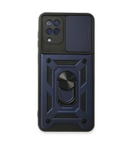 Samsung Galaxy A22 Kılıf Pars Lens Yüzüklü Silikon - Lacivert