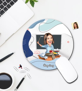 Kişiye Özel Karikatür Öğretmen Tasarımlı Mouse Pad 064