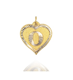 0.25 Gram 14 Ayar O Harfi Kalp Kolye Ucu