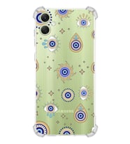 PrintiFy Samsung Galaxy A05 Uyumlu Nazar Boncuğu 5 Baskılı Şeffaf Köşe Korumalı Antişok Kılıf