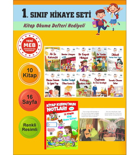 1.Sınıflar İçin Okumayı Sevdiren 10 lu Hikaye Seti (Kitap Okuma Defteri Hediyeli)