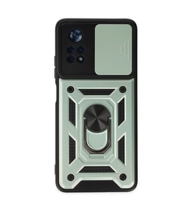 Poco X4 Pro 5G Kılıf Pars Lens Yüzüklü Silikon - Yeşil