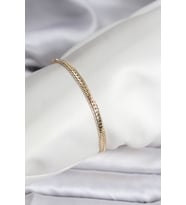 14K Gold Renk Kaplama Lazer Ezme Zincir Model CM Kadın Bileklik