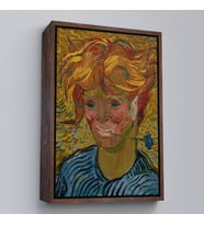 Çerçeveli Vincent van Gogh - Mavi Kantaronlu Delikanlı Tablo - Young St. John's Wort (Beyaz)