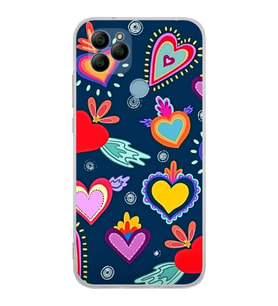 PrintiFy General Mobile GM 21 ile Uyumlu Retro Color 3  Kamera Korumalı Şeffaf  Kılıf