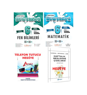 Günay Yayınları 2025-2026 Müfredat 6 Sınıf Matematik - Fen Bilimleri BUMERANG Etkinlikli Konu Anlatımlı Soru Bankası (Çok Renkli)