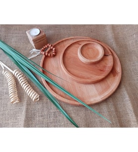Yuvarlak Ahşap Tabak 3’lü Set