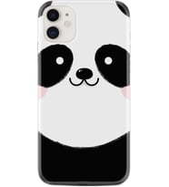 Apple iPhone 11 12 13 Mini Kılıf Desemli Silikon Sevimli Panda 1794