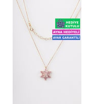 Jewelmim Lila Gümüş Lotus Çiçeği Kolye Sarı Altın Kaplama Kamelya 925 Ayar Kadın Gümüş Lotus Çiçeği Kolyesi (Sarı)