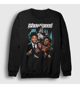Presmono Unisex Siyah Poster Influencer Ishowspeed Sweatshirt 528868tt