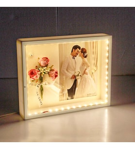 AION CASA Fotoğraf Baskısı Dahil 3D LED'li Çiçek Buketi Fotoğraf Çerçevesi