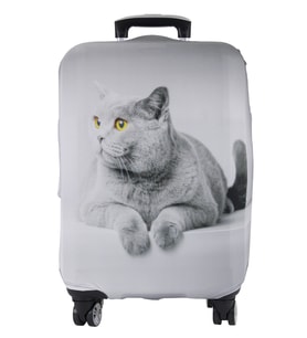 (My#77 Gri Kedi) VALİZ İÇİN KILIF