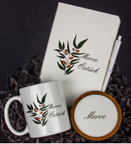 Kişiye Özel Defter Kalem Kupa Ve Bardak Altlığı Hediye Seti 103745 (Model 1)