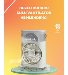 Mini Klima Fan USB'li 7 Renk Gece Işığı 3'ü 1 Arada Fonksiyon