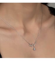 Swarovski Taşlı Gümüş Ritim Bayan Kolye