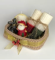 Ng Gifts El Emeği Örgü Sepette Yılbaşı Mum Seti