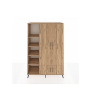 Hyperion Gardrop 6 Raflı 4 Kapaklı Tek Askılı 132x44x195 Çam-Çam