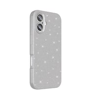 iPhone 16 Plus Kılıf Kamera Korumalı Simli Parıltılı Lüks Silikon (Gümüş)