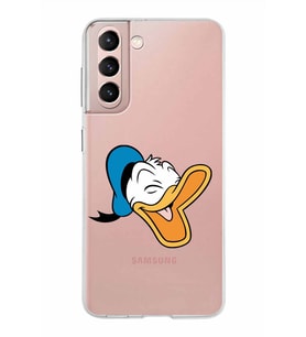 Samsung Galaxy S21 Kapak Donald Duck Tasarımlı Şeffaf Silikon Kılıf
