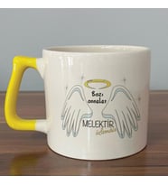 Bazı Anneler Melektir Baskılı Sarı Kulplu D Kupa