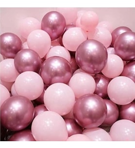 Krom Pembe Ve Mat (pastel) Pembe Renk 10 Lu Balon
