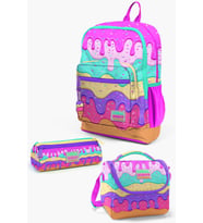 Coral High Kids Pembe Rengarenk Dondurma Desenli 3’lü Okul Çanta Seti SET0123731