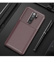 Xiaomi Redmi Note 8 Pro Kılıf Esnek Soft Karbon Tasarım Legion Serisi (Kahverengi)