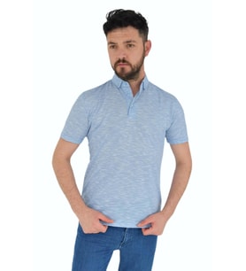 Erkek Polo Yaka Tişört R2022-2166 BGL-ST02777 (Mavi)