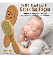 Küçük Boy %100 Doğal Keçi Kılı Bebek Saç Fırçası - Bebeğinizin Ilk Saç Fırçası, Narin Cildine Özel (Standart)