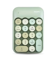 Renkli Daktilo Tarzı Vintage Kablosuz Wıreless Numeric Keypad 18 Tuşlu Sayısal Klavye Numpad (Yeşil)