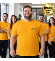 Logonuza Özel 10 Adet Sarı Büyük Beden Tişört - Pamuk Unisex Kurumsal Büyük Beden Tişört
