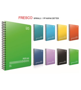 Gıpta Fresco Spiralli Plastik Kapak Defter A4 72 YP Kareli 4933