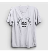 Presmono Unisex Beyaz Arm Wrestling Pro Bilek Güreşi T-Shirt 495453tt (Beyaz)