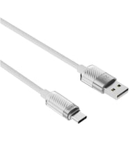 KNIT GLAM 2.1A hızlı şarj destekli, USB-A to Type-C Şarj ve Data Aktarım Kablosu, 1 metre, Beyaz