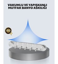 Mey İthalat® Aletsiz Montaj Vakumlu Yapışkanlı Askı Aparatı
