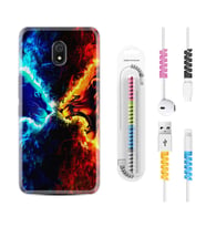 Xiaomi Redmi 8A 8 Pro 9C 9T 10C 11T Pro Kılıf Kablo Koruma Spiral Silikon Red Blue Leon 1714