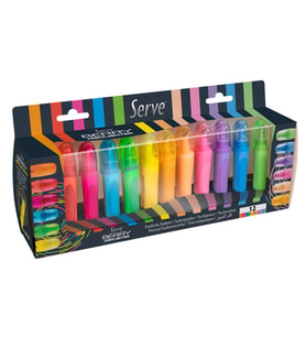 Serve Berry Fosforlu Kalem 12'li Set