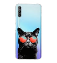 PrintiFy Huawei P Smart Pro ile Uyumlu Kedi 3 Kamera Korumalı Şeffaf Kılıf