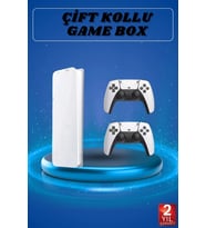 3D Çift Oyun Kollu 4K Hd Ekran Nostaljik 20.000 Oyunlu Beyaz Game Box