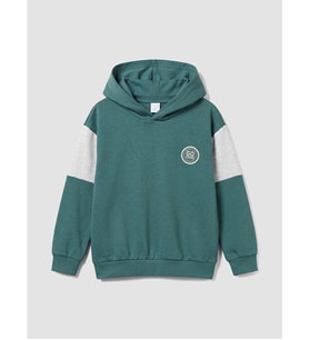 LCW Kids Yeşil Baskılı Erkek Çocuk Soft Touch Sweatshirt