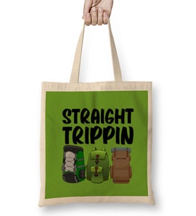 Funny Travel Gift design Lover-Trippin Wanderlust Journey Adventurer Vacation Bez Çanta Uzun Saplı