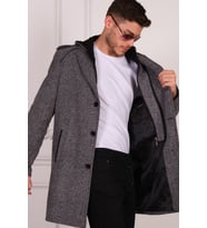 PLT8401 DEWBERRY ERKEK PALTO-DESENLİ GRİ