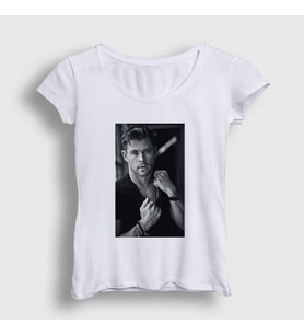 Presmono Kadın Beyaz Grayscale Chris Hemsworth T-Shirt 358699tt (Beyaz)