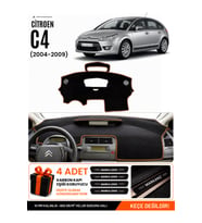 e-biz CITROEN C4 (2004-2009) Uyumlu Torpido Örtüsü, Torpido Kılıfı - Siyah-Kahverengi - CI018