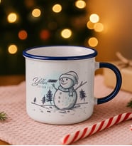 BK Gift Kişiye Özel İsimli Yılbaşı Tasarımlı Lacivert Emaye Kupa Bardak -8, Arkadaşa Hediye, Yeni Yıl Hediyesi