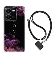 Vivo Y35 Kılıf Silikon Boyun Askılı İpli Desenli Silikon Love Flow 1664