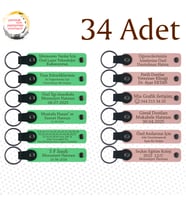 F Yeşili & Y Ağzı, Fen Bilimleri Öğretmeninden Sınıfına Hatıra, 34’lü Set, Mesajlı Deri Anahtarlık