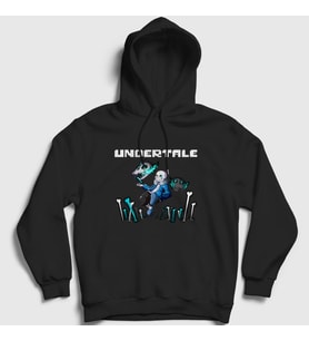 Presmono Unisex Siyah Bones Undertale Kapüşonlu Sweatshirt 31936tt
