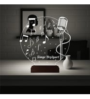Luvivia Müzik Nota Müzisyen Hediye Kişiye Özel 3D Lamba - Masa Gece Lambası