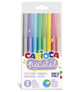 Carioca Pastel Renkler Süper Yıkanabilir Keçeli Boya Kalemi 8 Renk